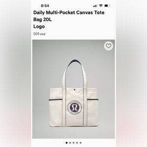 Lululemon canvas tote NWT